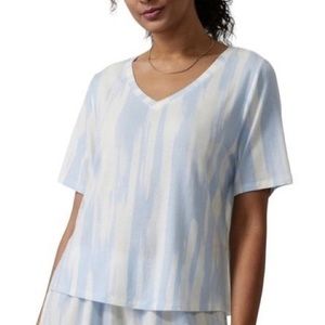 Athleta Blue Tie Dye Nighttime Bliss Sleep Tee Size L NWOT